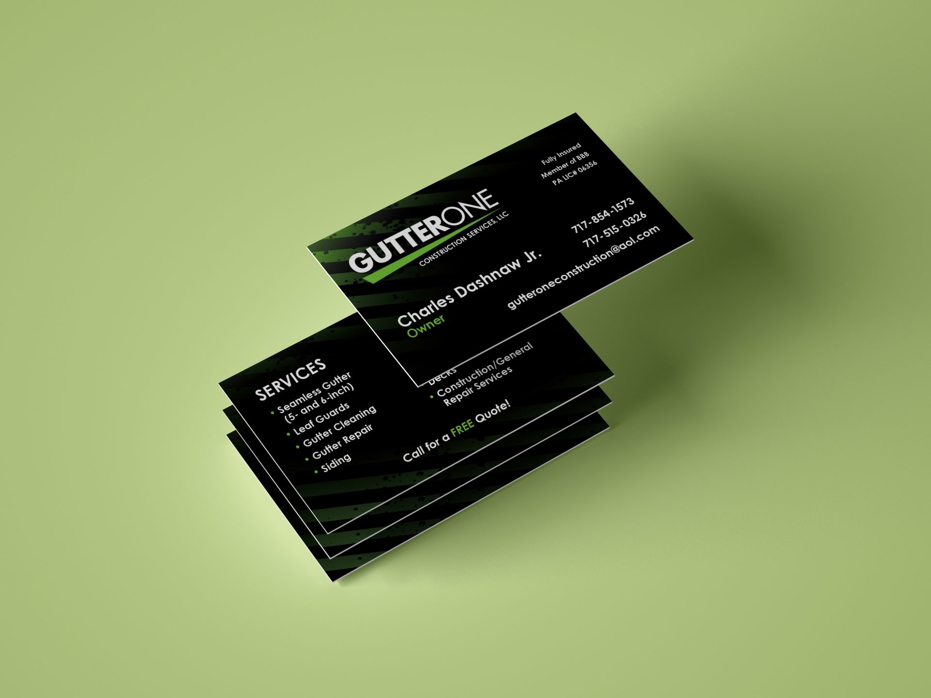 Gutter One - Business Cards